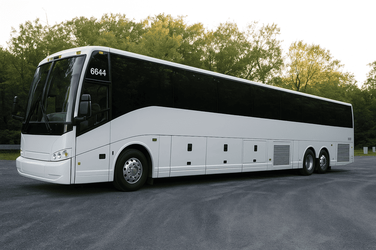 exterior of Charter Bus Rental Ridgewood coach bus